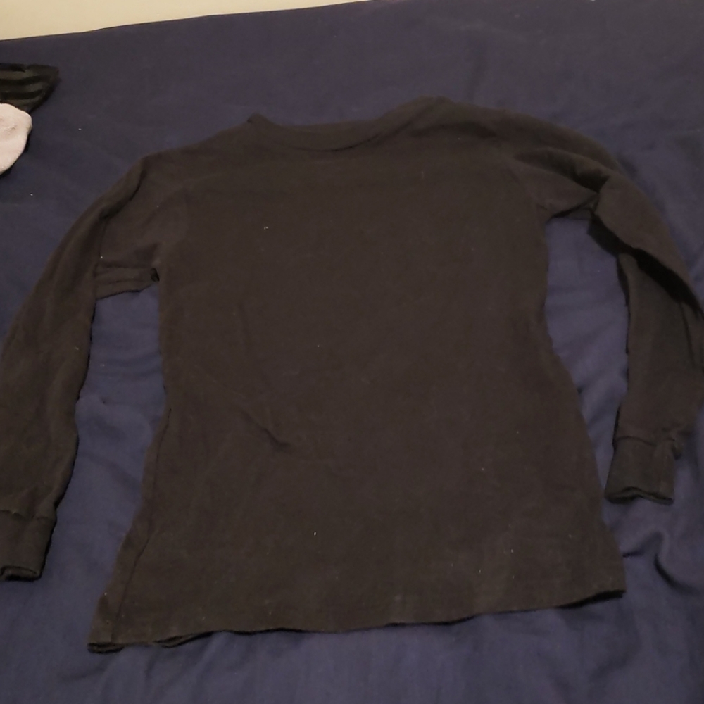 American hawk plain black long tee
